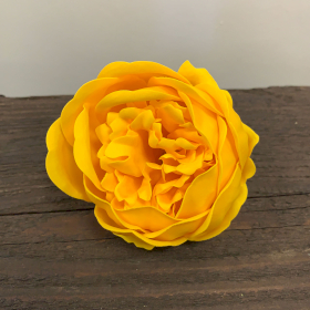 10x Craft Soap Flower - Ext Large Peony - Yellow