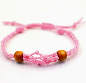 Gemstone Bracelet Cord - Pink