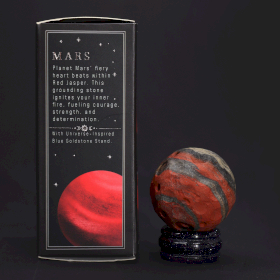 Red Jasper Planet on a Sola Goldstone Stand (MARS)