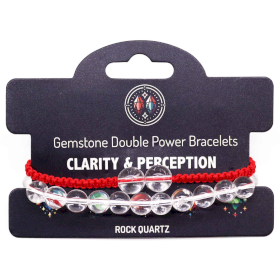 Gemstone Double Power Bracelets- Rock Quartz