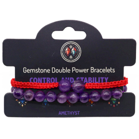 Gemstone Double Power Bracelets- Amethyst