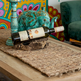 Water Hyacinth Table Runner - Robusta And Fringe - 150cm