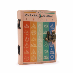 Leather Seven Chakra Colours Deckle-edge Notebook