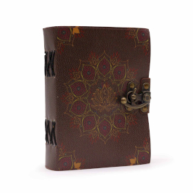 Leather Lotus Mandala Deckle-edge Notebook