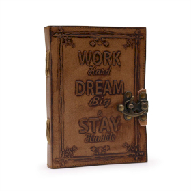 Leather Journel - Plain Paper -  Work & Dream Big