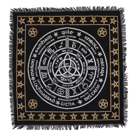 Esoteric Fringed Altar Cloth -  Life Death Rebirth