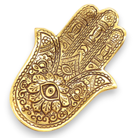 Gold Aluminium  Small Hamsa Incense Holder