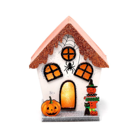 Spooky Spider Pumpkin House Halloween LED Decoration