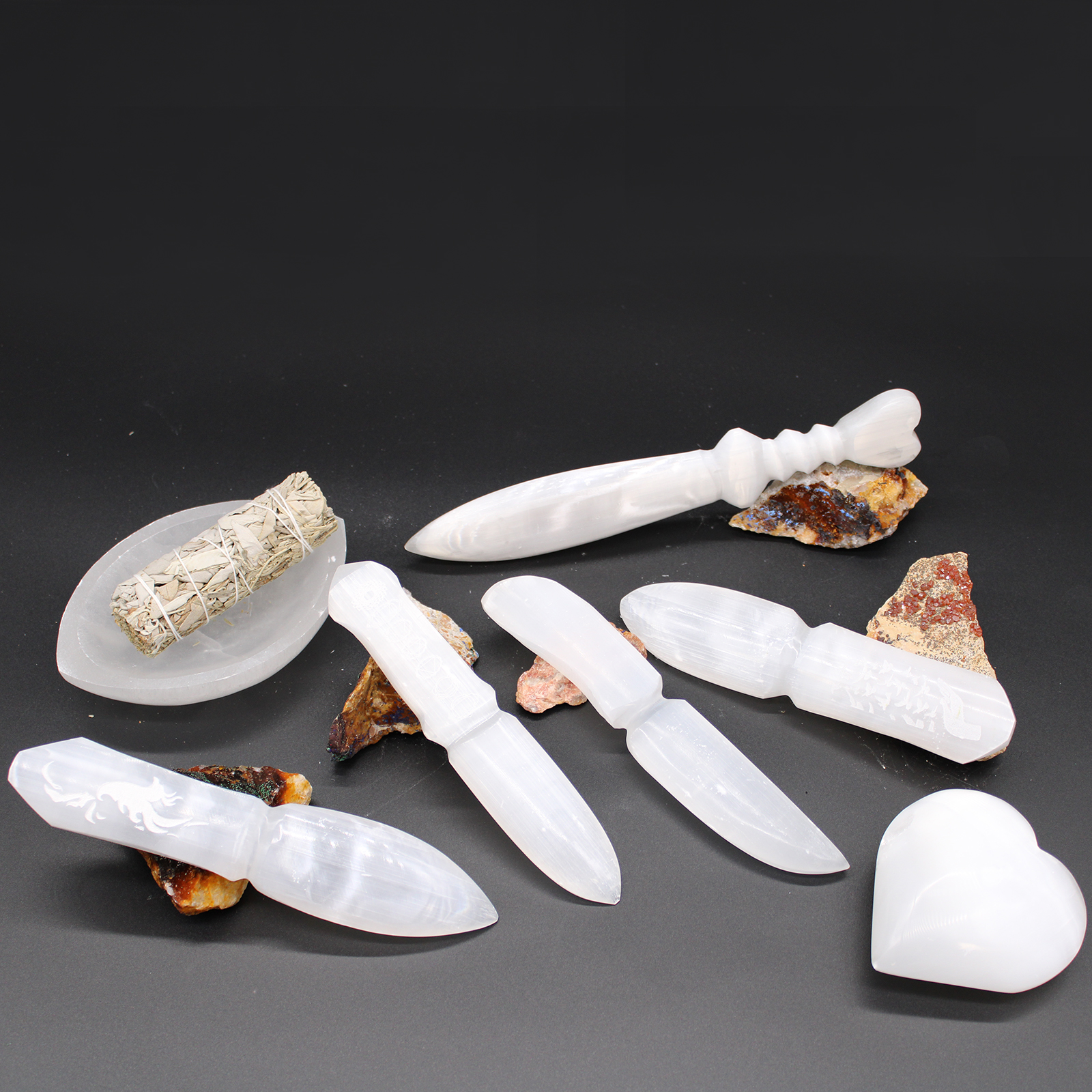 Drop Ship Selenite Ceremonial Knives